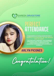 “PERFECT ATTENDANCE”CERTIFICATE